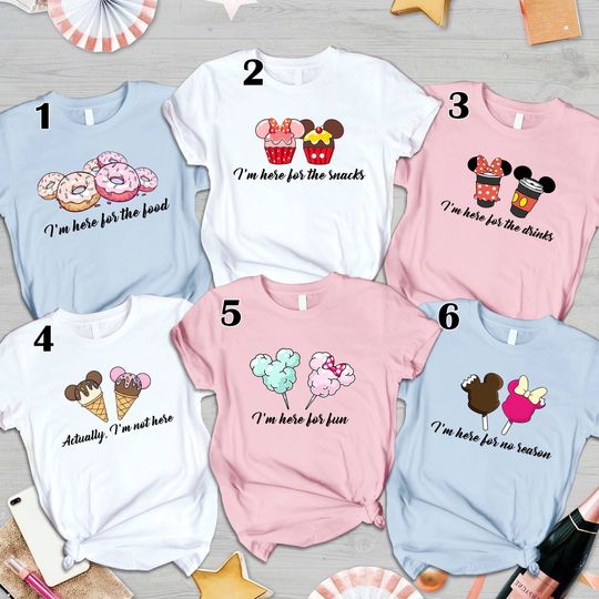 Disney Snacks Shirt, I'm Here for The Snacks Shirt, Funny Disney Shirts, Disney Group Shirt