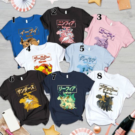 Eevee Shirt Eevee Evolution Shirt Sylveon Espeon Glaceon Leafeon Umbreon Jolteon Shirt