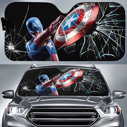 Captain America Car Auto Sun Shade Steve Rogers Car Sun Shade