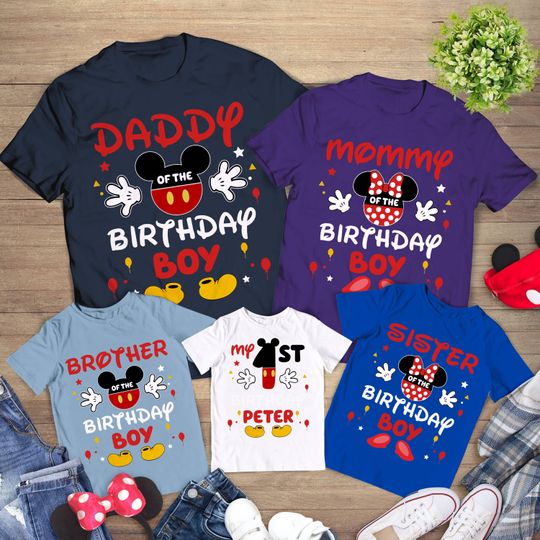 Disney Family Minnie Mickey birthday shirts, Family Matching