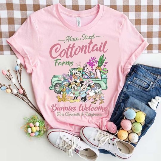 Disney Easter Main Street Cottontail Farms Shirt, Mickey and Friends Easter