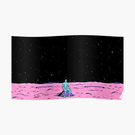 Dr. Manhattan sitting on mars (comic) Premium Matte Vertical Poster