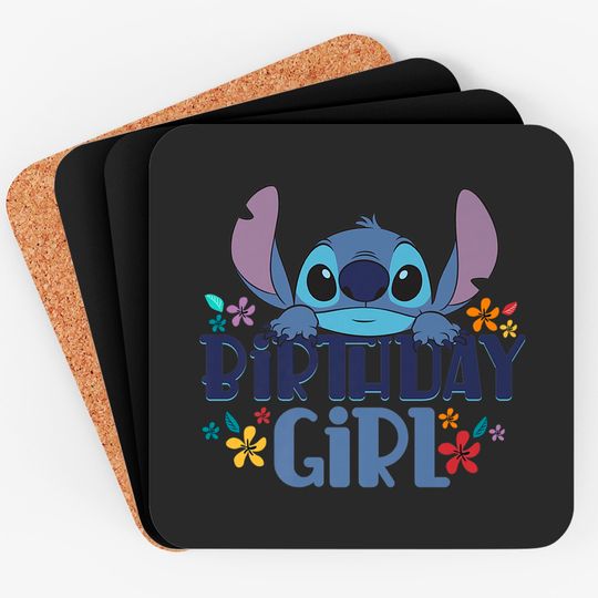 Disney Lilo & Stitch Birthday Girl Coasters, Stitch Birthday Coasters