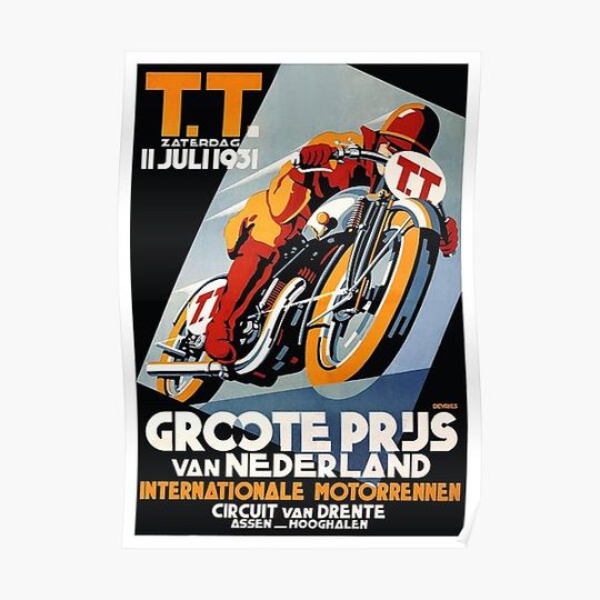 Discover 1931 Netherlands Motorcycle Race Poster Premium Matte Vertical Poster