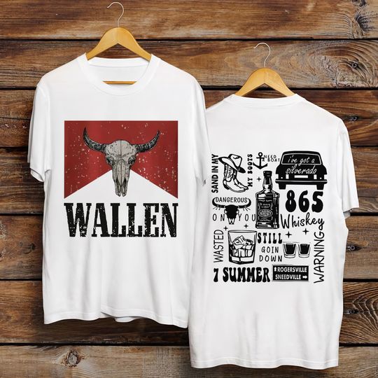 Retro 2 Sides Printed Wallen Western Gildan Tshirt, Gildan Sweatshirt