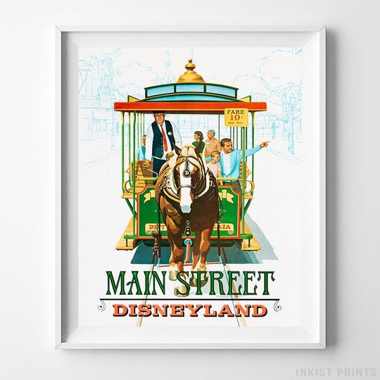 Disneyland Poster, Main Street Print, Disney Gift