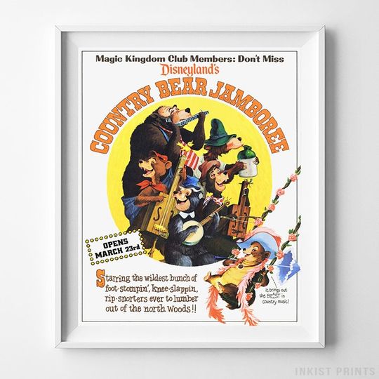 Disneyland Art Print, Magic Kingdom Club, Vintage Disney Poster