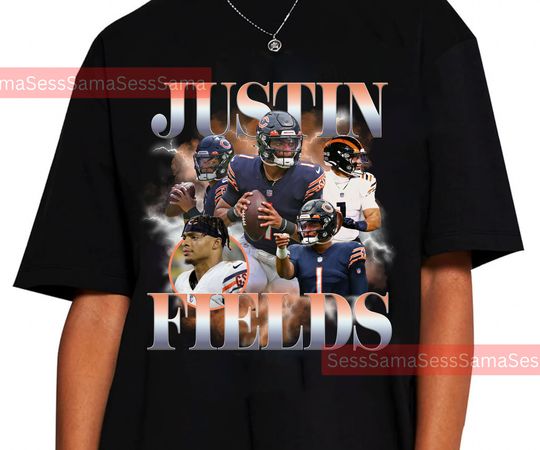Discover JUSTIN FIELDS t shirt - Chicago Bears - Vintage Retro 90s bootleg t shirt