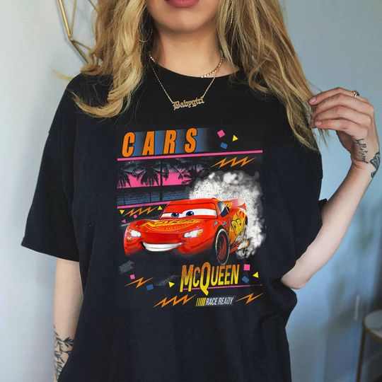 Cars Lightning McQueen Palm Tree Sunset T-Shirt Lightning McQueen Shirt