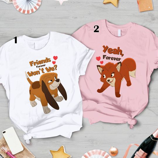 The Fox and The Hound Shirt, Hound Tod & Copper Shirt, Disney Couple shirt
