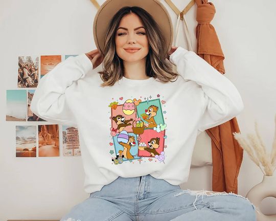 Disney Easter 2023 Shirt Chip Dale Easter Tee, Easter Mouse Ears Chip And Dale shirt