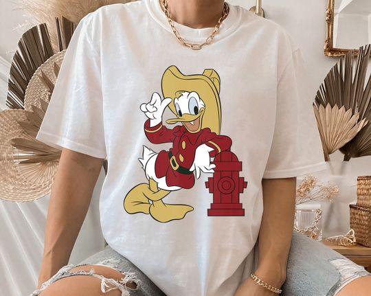 Disney Donald Duck F.irefighter T-Shirt, Mickey and Friends, Magic Kingdom T-shirt