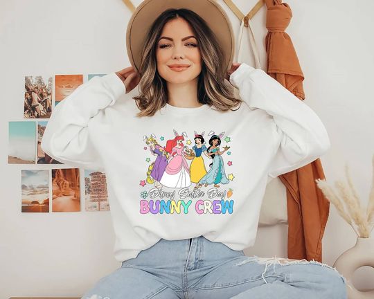 Disney Princess Easter Shirt Rapunzel Snow White Jasmine Happy Easter Shirt