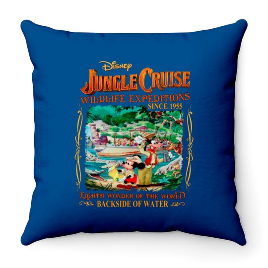 Jungle Cruise Throw Pillows, Jungle Mickey Mouse Throw Pillows, Walt Disneyworld Trip Throw Pillows