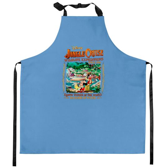Jungle Cruise Kitchen Aprons, Jungle Mickey Mouse Kitchen Aprons, Walt Disneyworld Trip Kitchen Aprons