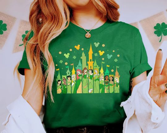 Vintage Disney Princess St Patricks Day Shirt, Retro 90s Disneyland Shirt