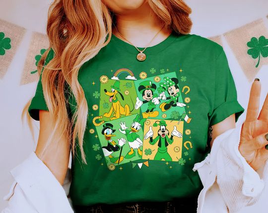 Vintage Mickey And Friends St Patricks Day Shirt, Disneyland Irish Green Shirt