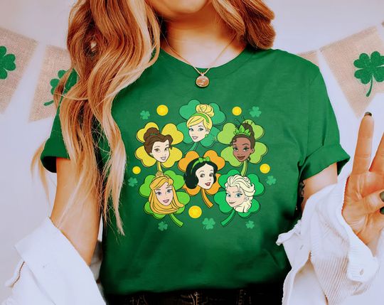 Vintage Disney Princess St Patricks Day Shirt, Retro 90s Disneyland Shirt