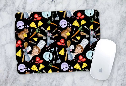 Disney Ratatouille Remy Linguini Chef Black Mousepad