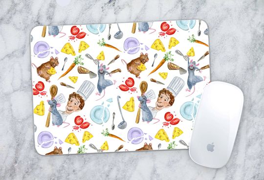 Disney Ratatouille Remy Linguini Chef White Mousepad