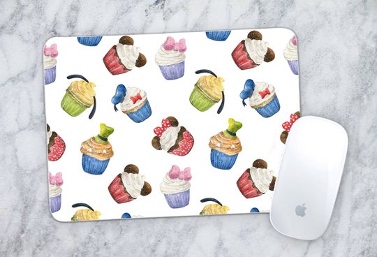 Disney Character Cupcakes Minnie Mickey Daisy Mousepad
