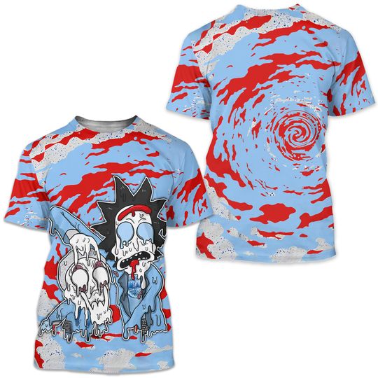 Rick And Drip Unisex Sneaker Shirt Match Retro University Blue 5s Tee, Jordan 5 University Blue 3D T-Shirt, Hoodie, Sweatshirt