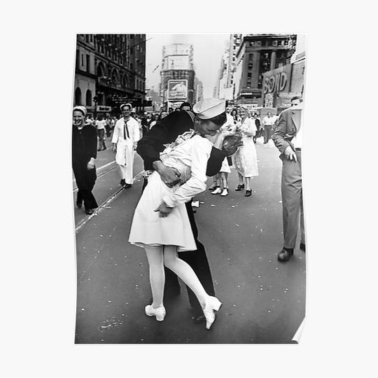 Discover Kissing World War II Goodbye Premium Matte Vertical Poster