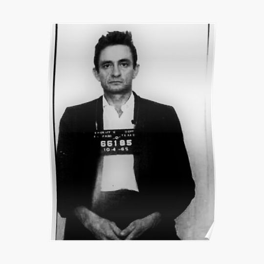 Johnny Cash Mug Shot Vertical Premium Matte Vertical Poster