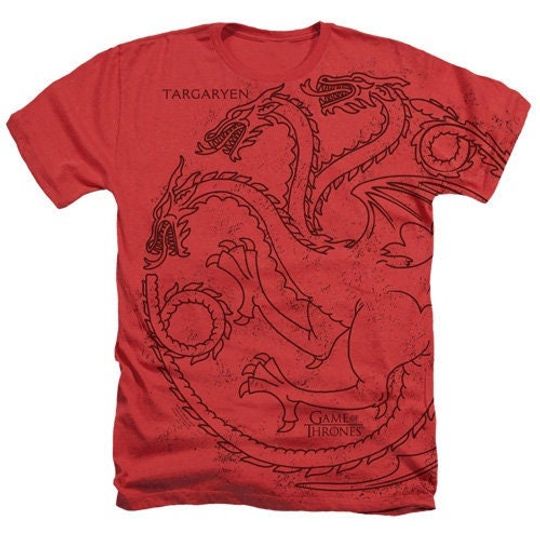 Game Of Thrones House Targaryen Red Sublimation Shirts
