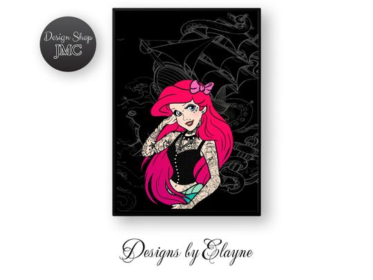 Little Mermaid Wall Art Poster Decor, Disney Princess Posters