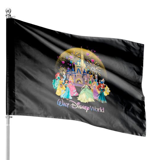 Disney Princess House Flags, Disney Princess Birthday House Flags, Disneyland House Flags