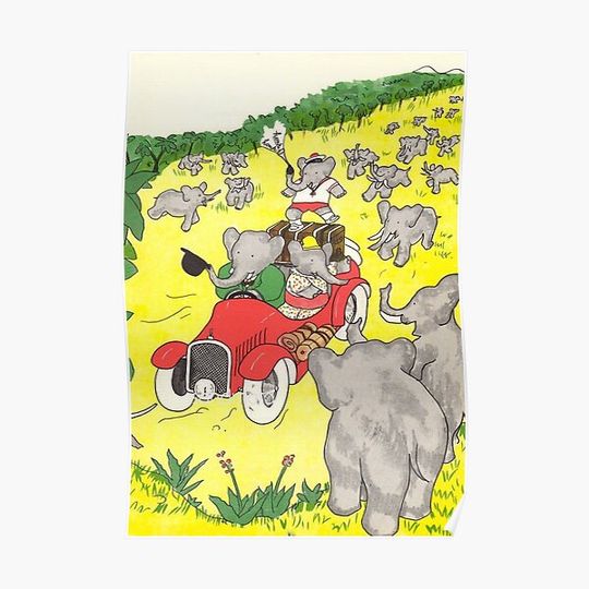 Discover Babar the elephant in africa Premium Matte Vertical Poster