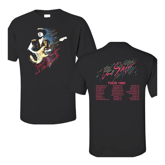 StEvie Ray Vaughan in Step Tour T-Shirt,SteVie Ray Vaughan Adult T-Shirt