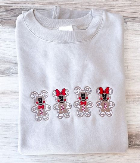 Disney Christmas Sweatshirt, Vintage Christmas Crewneck, Embroidered Christmas Sweater