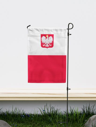 Poland With Coat of Arms Garden Flag
