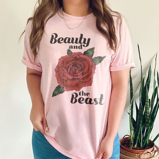 Disney Beauty & The Beast Red Rose Graphic T-Shirt, Beauty and the Beast