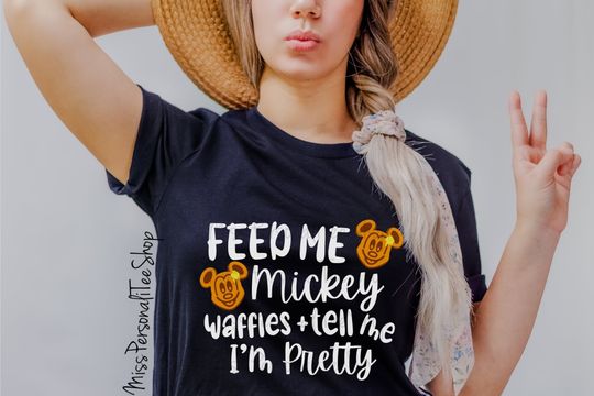 Mickey Mouse Tell Me I'm Pretty Waffle Shirt, Disney Food Tee, Matching Disney Family Shirts