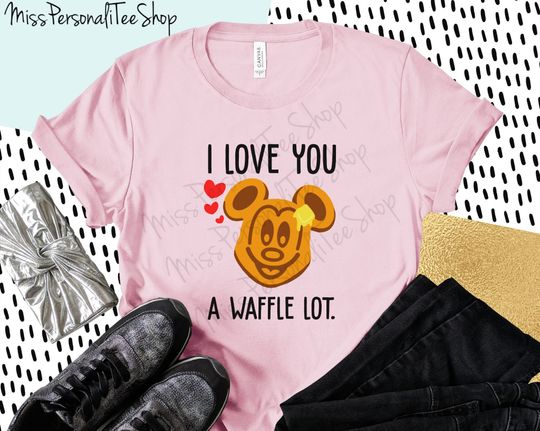 I Love You a Waffle Lot Mickey Waffle Disney Shirt, Disney Food Tee