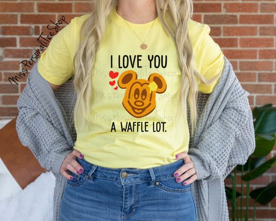 I Love You a Waffle Lot Mickey Waffle Disney Shirt, Disney Food Tee