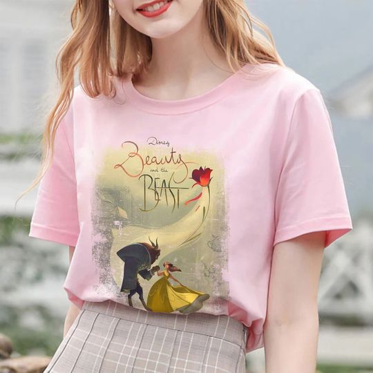 Disney Beauty And The Beast Characters Sketched T-Shirt, Disneyland Family Shirt