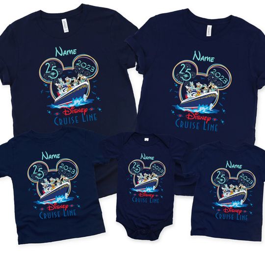 Custom Disney Cruise 25th Silver Anniversary At Sea Shirt