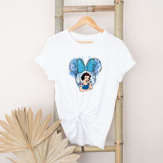 Snow White Mickey Ears Shirt, Disney Princess Shirt, Snow White Watercolor Castle Shirt