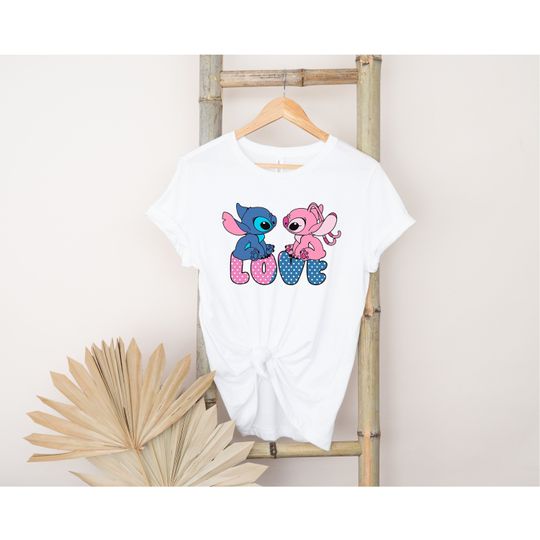 Stitch Shirt, Disney Stitch and Angel Shirt, Lilo and Stitch Shirt, Cute Disney Couple Shirt