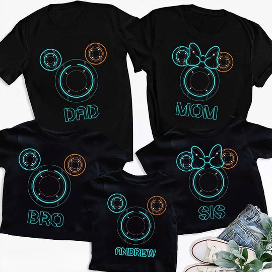 Discover Personalized Mickey Minnie Tron Lightcycle Shirt, Disney Tron Lightcycle Run Ride Shirt
