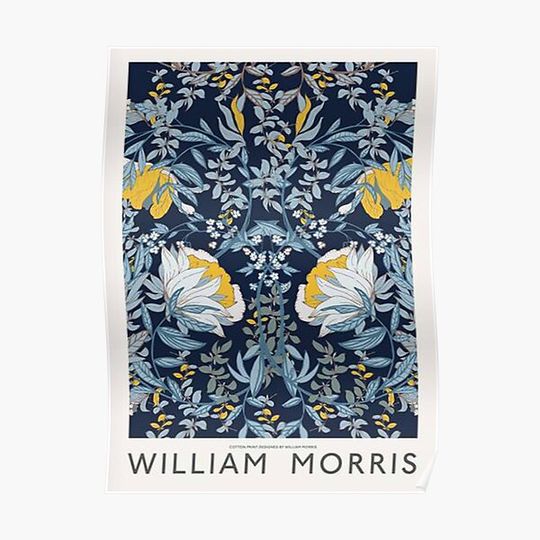 Discover Blue Flower, William Morris Premium Matte Vertical Poster