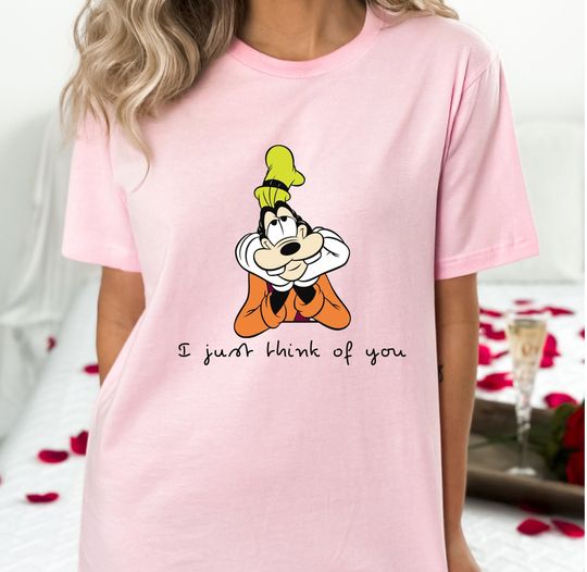 Goofy, Disney, I just think of you, Scooby-Doo, Valentine day shirt