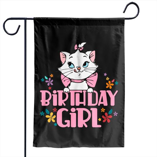 Disney Marie Cat Birthday Garden Flags, Birthday Girl Garden Flags, Aristocats Birthday Party Garden Flags