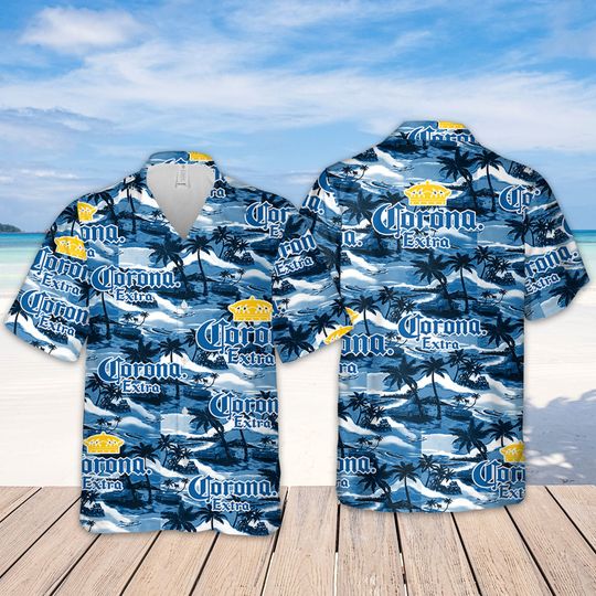 Corona Hawaiian Sea Island Pattern hawaiian shirt, hawaii beer Loves Shirt