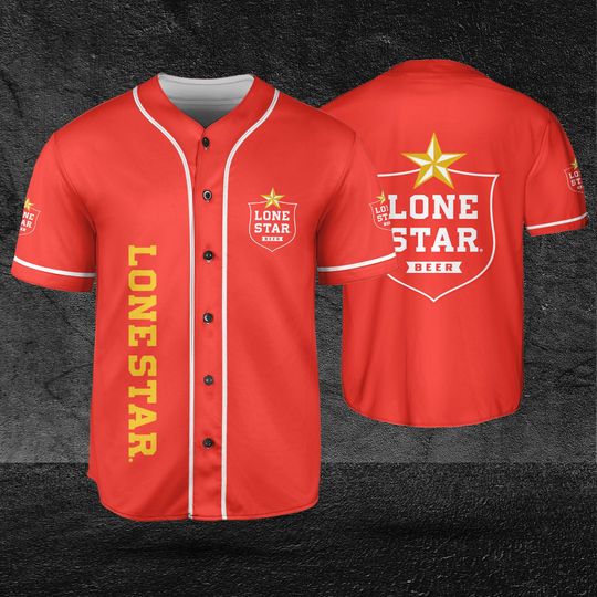 Lone Star Red Baseball Jersey, Beer Lovers Jersey, Vodka Lovers Jersey