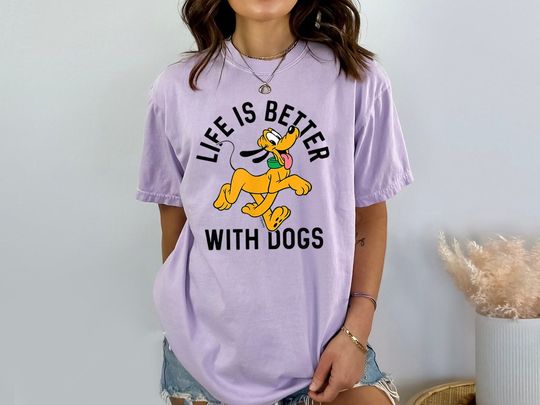 Pluto Life is Better with Dogs T-Shirt, Disney Pluto T-Shirt, Pluto And Friends Shirt
